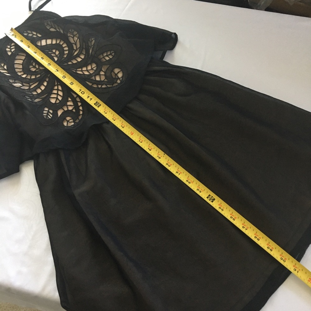 The Impecable Pig | Black Chiffon Dress, Medium - Picture 15 of 16